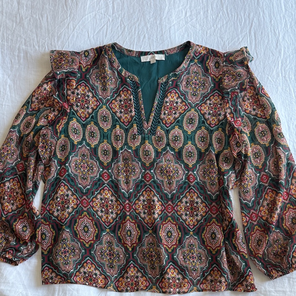 LOFT Multicolor Patterned Blouse - Picture 2 of 6
